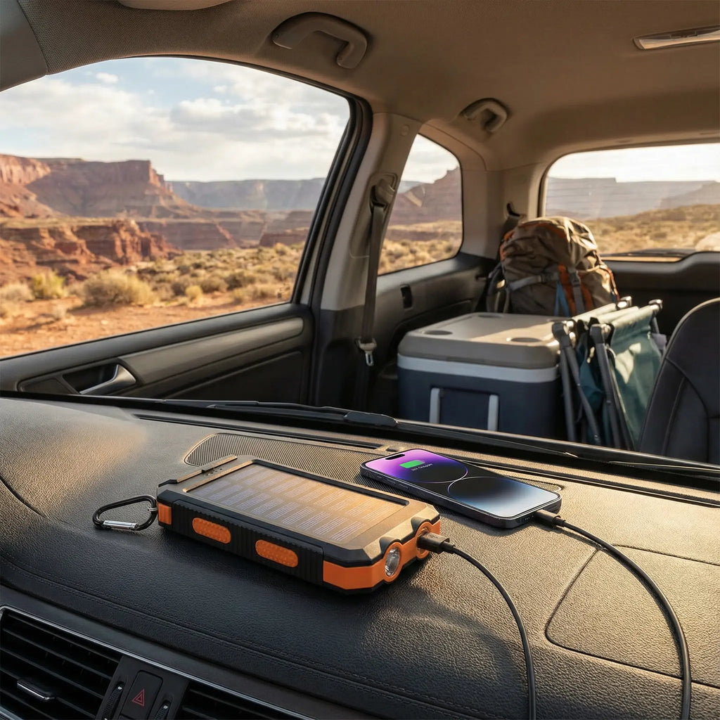 Portable Solar Charger Waterproof – Outdoor Solar Power Backup for Phones & Devices
