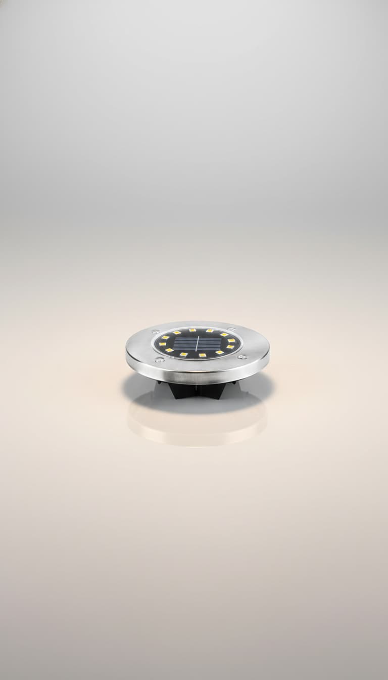 Outdoor Solar Floor Light IP65 – Stainless Steel Garden Light with 12 LEDs